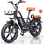 Electric Bike for Adults,750W 30-70Miles 48V 15AH Removable Battery Ebike 20" x 4.0 Fat Tire Beach Commuting E-Bike 2 Seater W/Fork Suspension UL2849
