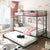 Uhomepro Twin Over Twin Metal Bunk Bed with Trundle, Steel Frame, Black/Silver, for Kids & Teens